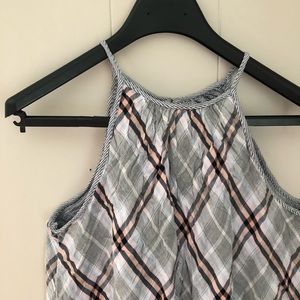 Cloth & Stone Plaid Halter Tank - L